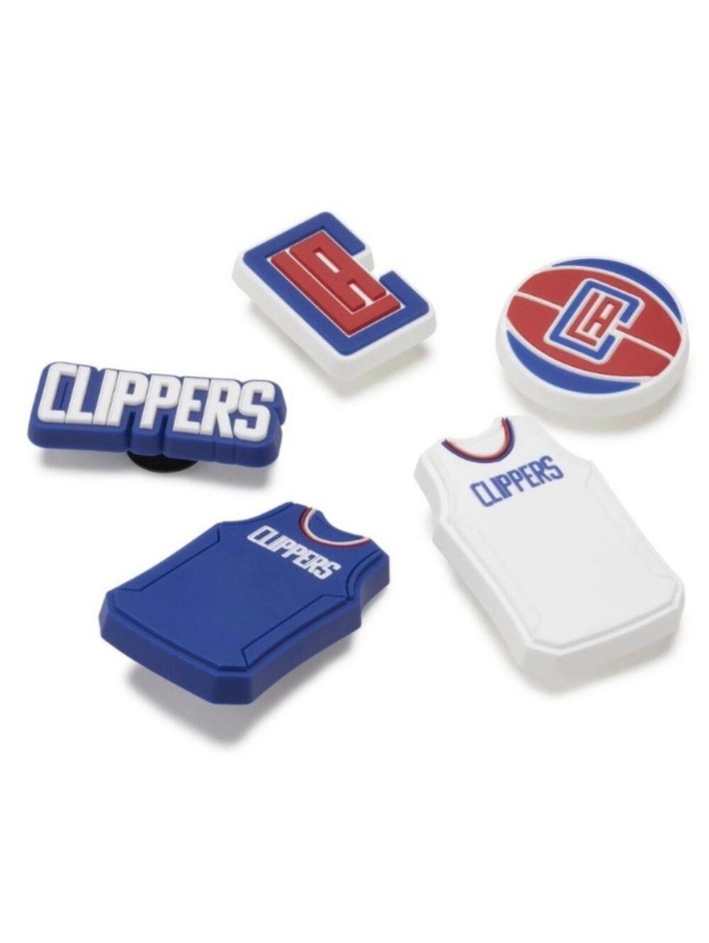 (RB) 5-Pack NBA Official Los Angeles Clippers Jibbitz Shoe Charms for Crocs Fan